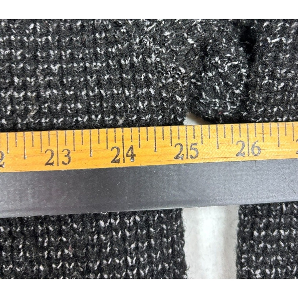 Chunky Open Cardigan Womens XXL (20) Black White Pockets Grandpa Dad Grunge - Picture 5 of 9